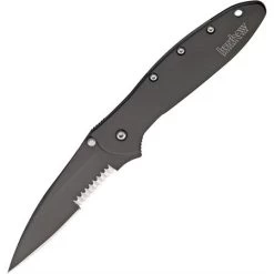 Kershaw 1660CKTST Leek Assisted Opening Framelock Folding Pocket Knife With Black Tungsten Stainless Handles