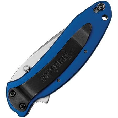 Kershaw 1620NB Scallion Assisted Opening Recurve Blade Knife With Shop Coat Blue 6061-T6 Anodized Aluminum Handles 4 Kershaw 1620NB Scallion Assisted Opening Recurve Blade Knife With Shop Coat Blue 6061-T6 Anodized Aluminum Handles - Image 2