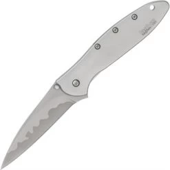 Kershaw 1660CB Leek Assisted Opening Framelock Folding Pocket Knife With Bead Blast Finish 410 Stainless Handles