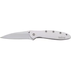 Kershaw 1660 Leek Assisted Opening Framelock Folding Pocket Knife With Bead Blasted Stainless Handles -Kershaw 119751