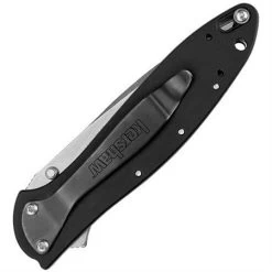 Kershaw 1660SWBLK Leek Assisted Opening Framelock Folding Pocket Drop Point Blade Knife With Anodized Aluminum Handles -Kershaw 133070