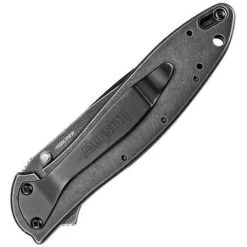 Kershaw 1660CBBW Leek Blackwash Assisted Opening Framelock Folding Pocket Stainless Blade Knife With Handles -Kershaw 142080