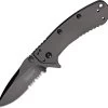 Kershaw Cryo Rick Hinderer Black Serrated Blade A/O Folding Knife 1555BLKST -Kershaw 1555BLKST