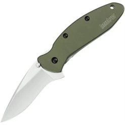 Kershaw 1620OL Scallion Assisted Opening Recurve Linerlock Folding Pocket Knife With 6061-T6 Anodized Aluminum Handles