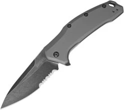 Kershaw Link Linerlock Gray Aluminum A/O Blade Made USA Folding Knife 1776GRYBWS -Kershaw 1776grybws