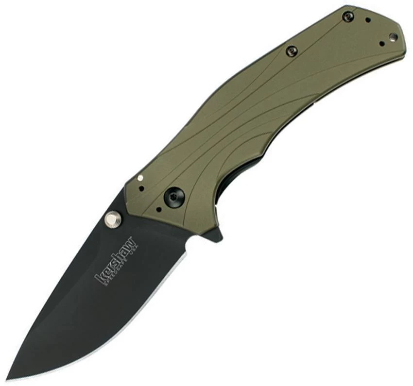 Kershaw Knockout Framelock A/O Blade Olive Green Handle Folding Knife 1870OLBLK 4 Kershaw Knockout Framelock A/O Blade Olive Green Handle Folding Knife 1870OLBLK - Image 2