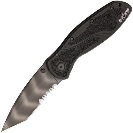 Kershaw 1670TTSST Blur With Part Serrated Tiger Striped Blade Part Serrated Tanto Point Linerlock Folding Pocket Knife 3 Kershaw 1670TTSST Blur With Part Serrated Tiger Striped Blade Part Serrated Tanto Point Linerlock Folding Pocket Knife