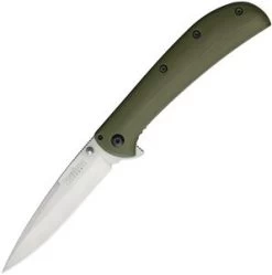 Kershaw AM-4 Framelock A/O Spear Pt Blade Green G10 Handle Folding Knife 2330GRN