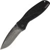 Kershaw Blur A/O Black Aluminum Folding Damascus Steel Pocket Knife 1670BLKDAM -Kershaw KS1670BLKDAM