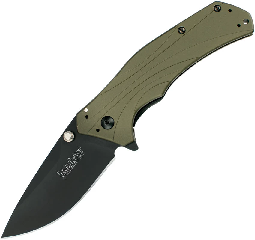 Kershaw Knockout Framelock A/O Blade Olive Green Handle Folding Knife 1870OLBLK 3 Kershaw Knockout Framelock A/O Blade Olive Green Handle Folding Knife 1870OLBLK
