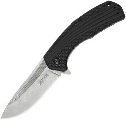 KERSHAW Black PORTAL Assisted Open Folding Pocket Knife Stonewashed - 8600