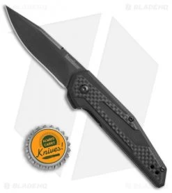Kershaw Anso Fraxion Liner Lock Knife Carbon Fiber/G-10 (2.75" BlackWash) 1160 -Kershaw Kershaw Anso Fraxion carbon fiber G10 blackwash 1160 BHQ 52157 er size
