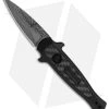 Kershaw Auto Launch 12 Mini Stiletto Button Lock Knife Black (2.5" Damascus) -Kershaw Kershaw Auto Launch 12 Black Button Lock Damascus BHQ 174982 jr