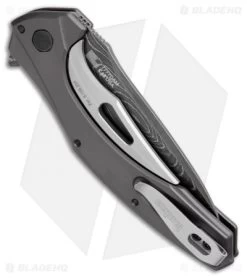 Kershaw Bareknuckle Sub Frame Lock Knife Gray Al (3.5" Damascus) 7777DAM -Kershaw Kershaw Bareknuckle Sub FL Gray Al Damascus 7777DAM BHQ 103079 jr side