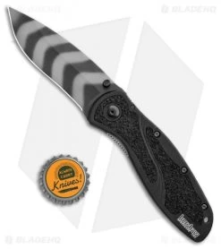 Kershaw Blur Assisted Opening Knife Black (3.375" Tiger Stripe) 1670OLKTSX -Kershaw Kershaw Blur Assisted Opening Black Tiger Stripe KS1670BLKTS BHQ 100766 jr bottlecap