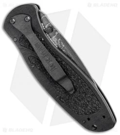 Kershaw Blur Assisted Opening Knife Black Aluminum (3.375" Damascus) 1670BLKDAM -Kershaw Kershaw Blur Assisted Opening Knife Black Aluminum Damascus 1670BLKDAM BHQ 107879 kp side jr
