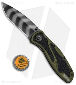 Kershaw Blur Assisted Opening Knife OD Green (3.375" Tiger Stripe) 1670OLTS -Kershaw Kershaw Blur OD Green Tiger Stripe 1670OLTS BHQ 55587 jr bottlecap 2