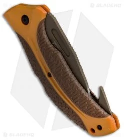 Kershaw Buck Commander Lonerock Folding Guthook Lock Back Knife (3.5" Brown) -Kershaw Kershaw Buck Commander Lonerock Folding Guthook Brown 1898GHORBRNBCX BHQ 51594 jr side