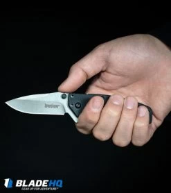 Kershaw Cryo II Assisted Opening Knife (3.25" Gray) 1556TI -Kershaw Kershaw Cryo Assisted Opening Flipper Knife Black G 10 D2 Exclusive BHQ 91319 kp in hand web 4