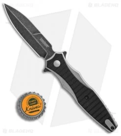 Kershaw Decimus A/O Frame Lock Knife Black GFN (3.25" Blackwash) 1559 -Kershaw Kershaw Decimus AO Black GFN Blackwash BHQ 80575 er bottlecap