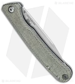 Kershaw Federalist Folding Knife Green Micarta (3.25" Stonewash) 4320 -Kershaw Kershaw Federalist Folding Green Micarta SW BHQ 139782 jr side