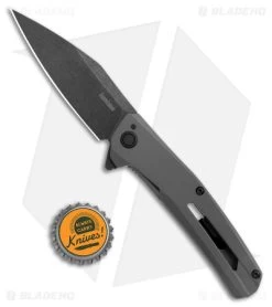 Kershaw Flyby Spring Assisted Frame Lock Knife Gray Steel (3" Black SW D2) 1404 -Kershaw Kershaw Flyby Knife Gray BW BHQ 178494 jr bottlecap