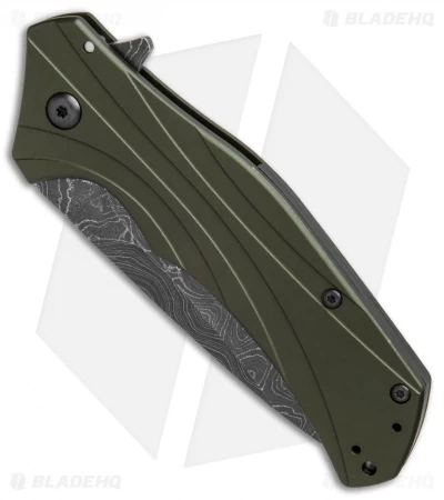 Kershaw Knockout Assisted Opening Knife OD Green (3.25" Damascus) 1870OLDAM 5 Kershaw Knockout Assisted Opening Knife OD Green (3.25" Damascus) 1870OLDAM - Image 3