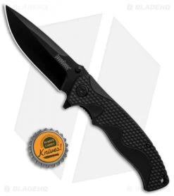 Kershaw 1338B A/O Liner Lock Knife Black GFN (3.5" Black) -Kershaw Kershaw LL A O Black 1338B BHQ 85041 jr bottlecap