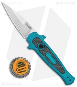 Kershaw Launch 12 Mini Stiletto Automatic Knife Teal (2.5" Stonewash) -Kershaw Kershaw Launch 12 CA Legal Stiletto Auto Teal SW KER7125TEALSW BHQ 115102 jr bottlecap