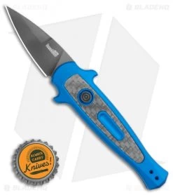 Kershaw Launch 12 CA Legal Mini Stiletto Automatic Knife Blue (1.9" Black) -Kershaw Kershaw Launch 12 Mini Stiletto Automatic Knife Blue 2.5 Black 7130BLUBLK BHQ 117930 LS Bottlecap