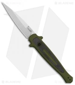 Kershaw Launch 8 Stiletto Automatic Knife Green/CF (3.5" Stonewash)