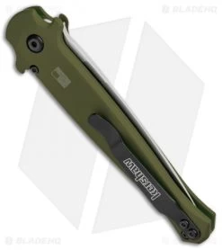 Kershaw Launch 8 Stiletto Automatic Knife Green/CF (3.5" Stonewash) -Kershaw Kershaw Launch 8 Stiletto Auto Green CF SW KER7150OLSW BHQ 105833 jr side