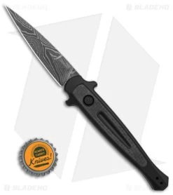 Kershaw Launch 8 Stiletto Automatic Knife Black/CF (3.6" Damascus) -Kershaw Kershaw Launch 8 Stiletto Automatic Knife Black CF 3in Damascus BHQ 145172 td size