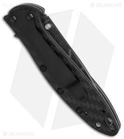 Kershaw Leek Assisted Opening Knife CF (3.4" Damascus) -Kershaw Kershaw Leek AO CF Damascus BHQ 165799 td side