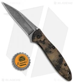 Kershaw Leek Spring Assisted Knife A/O Digital Brown (3" Black SW) 1660DEB 9 Kershaw Leek Spring Assisted Knife A/O Digital Brown (3" Black SW) 1660DEB -Kershaw Kershaw Leek Auto Digital Brown Blackwash BHQ 113292 jr bottlecap