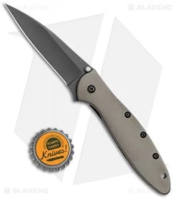Kershaw Leek Assisted Opening Knife Gray Stainless Steel (3" Gray) 1660GRY -Kershaw Kershaw Leek LL A O Gray Bronze Black BHQ 117600 jr bottlecap
