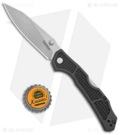 Kershaw Cargo Lockback Folding Knife Black GFN (3.25" Stonewash) 2033 -Kershaw Kershaw Lock Back Black SW 8033 jr bottlecap