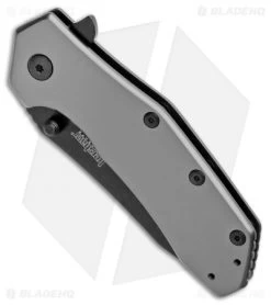 Kershaw Median Bead Blast A/O Frame Lock Knife Stainless Steel (3" Black) -Kershaw Kershaw Median BB A O FL SS Black KS1551TI BHQ 100764 jr spine