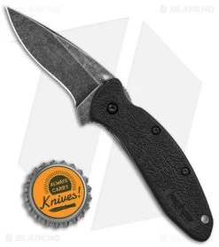 Kershaw Scallion Assisted Opening Knife Black (2.25" Blackwash) -Kershaw Kershaw Scallion LL AO Blackwash BHQ 154169 td size