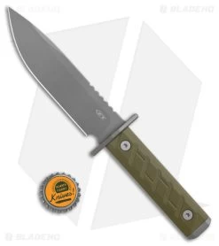 Zero Tolerance 6 Fixed Blade Knife OD Green G-10 (6" Gray CPM 3V) ZT 0006 -Kershaw Kershaw ZT 6 Fixed Blade Olive G 10 BB BHQ 178517 jr bottlecap
