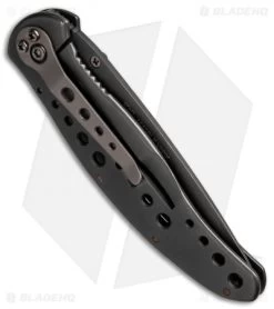 Kershaw Vapor II Frame Lock Knife Black SS (3.5" Black Plain) -Kershaw kershaw black vapor ii serr 1650blk BHQ 37586 dl side