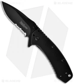 Kershaw Cryo Assisted Opening Knife (2.75" Black Serr) 1555BLKST