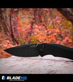 Kershaw Launch 1 Automatic Knife Black Aluminum (3.4" BlackWash) 7100BW -Kershaw kershaw launch 1 blackwash BHQ 27374 fall leaves dl