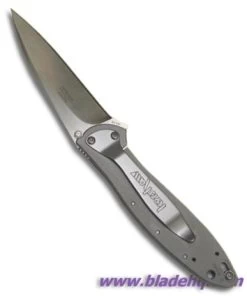 Kershaw Leek Assisted Opening Knife Titanium (3" Satin) 1660TIZDP -Kershaw kershawgreyleekback