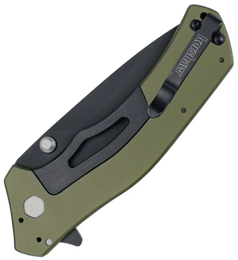 Kershaw Knockout Framelock A/O Blade Olive Green Handle Folding Knife 1870OLBLK 5 Kershaw Knockout Framelock A/O Blade Olive Green Handle Folding Knife 1870OLBLK - Image 3